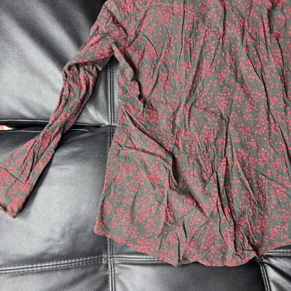 Wrangler Women's Western Shirt Black Red Floral Pearl Snap Front Pocket Medium - Picture 8 of 14